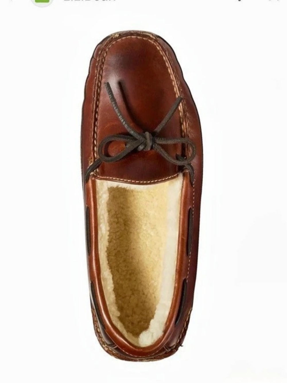 L.L.Bean Men's Leather Double-Sole Slippers, Shearling-Lined Brown US 11 M